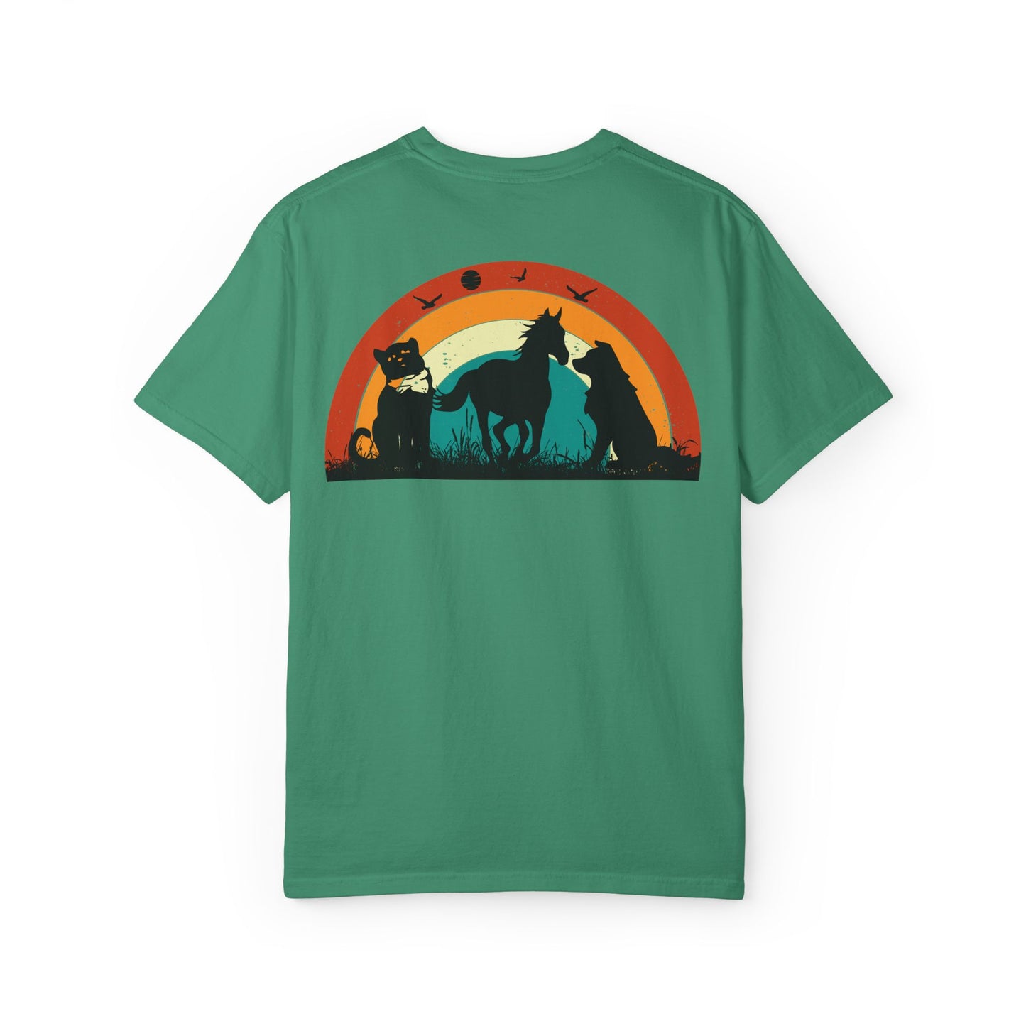 Rainbow Animal Scene Unisex T-Shirt - Nature Lover's Gift