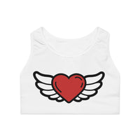 Heart Wings Sports Bra, Workout Bra, Activewear, Gift for Fitness Lovers, Valentine’s Day Gift, Motivational Gym Wear