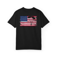 Patriotic Garment-Dyed T-Shirt - Vintage American Flag Design