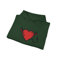 Devilish Heart Hoodie - Unisex Heavy Blend™ Sweatshirt for Fun-Loving Spirits
