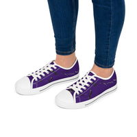 Purple Artistic Low Top Sneakers for Women - Unique Graphic Casual Footwear
