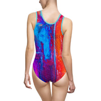 Vibrant Abstract Women's One-Piece Swimsuit - Bold Beachwear