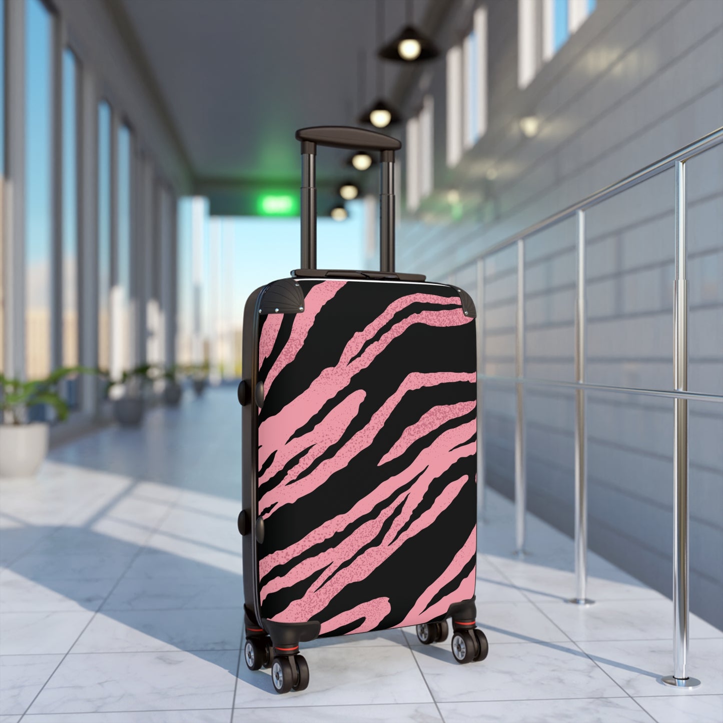 Wild Pink Zebra Pattern Suitcase – Stylish Travel Luggage for Fashion-Forward Adventurers