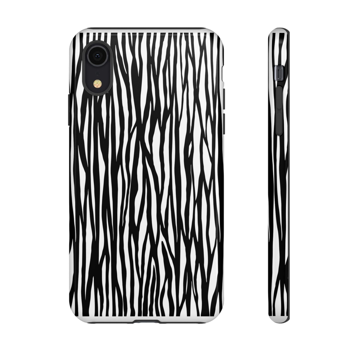 Tough Cases: Stylish Black and White Zebra Print Phone Case
