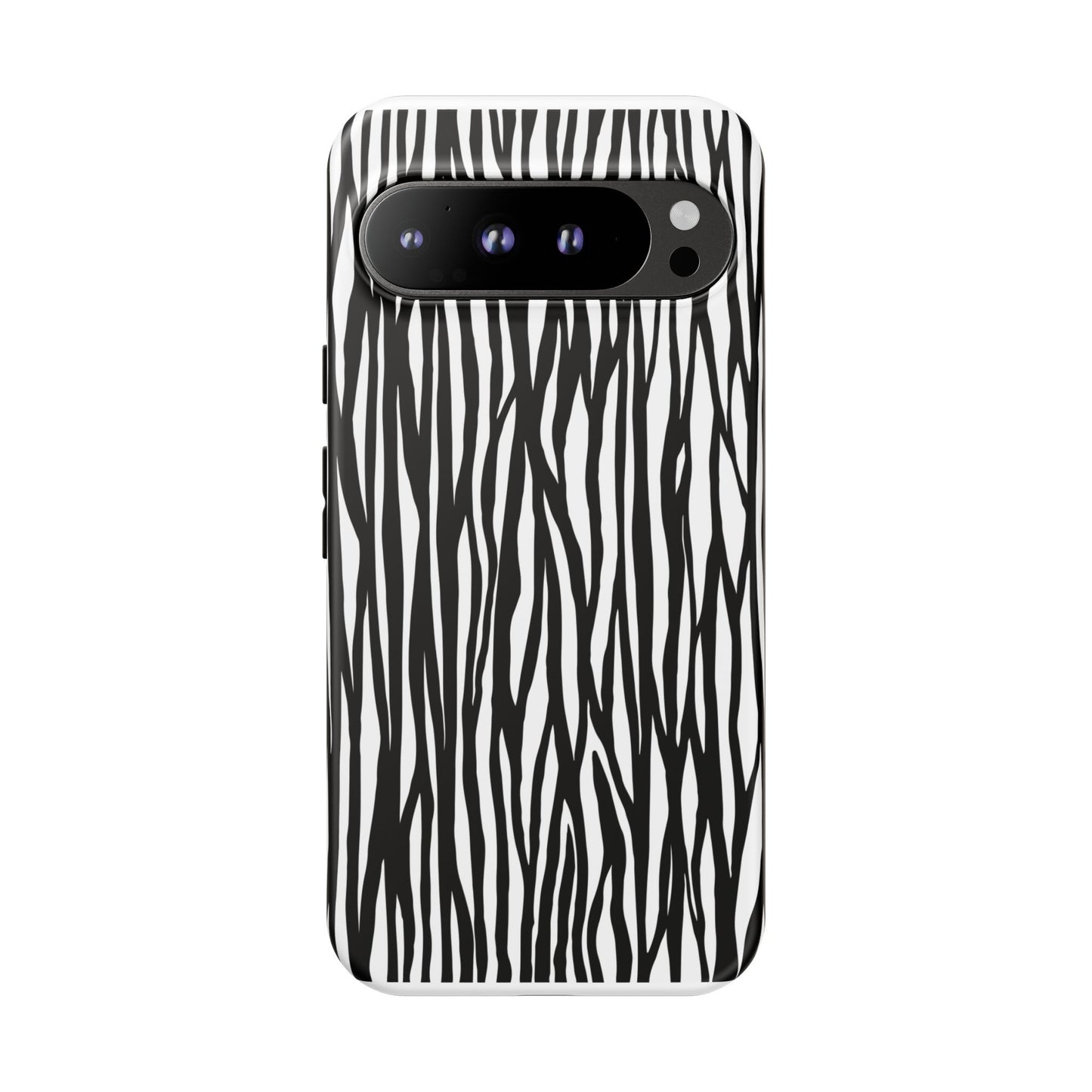 Tough Cases: Stylish Black and White Zebra Print Phone Case