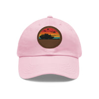 Retro Sunset Dad Hat with Leather Patch