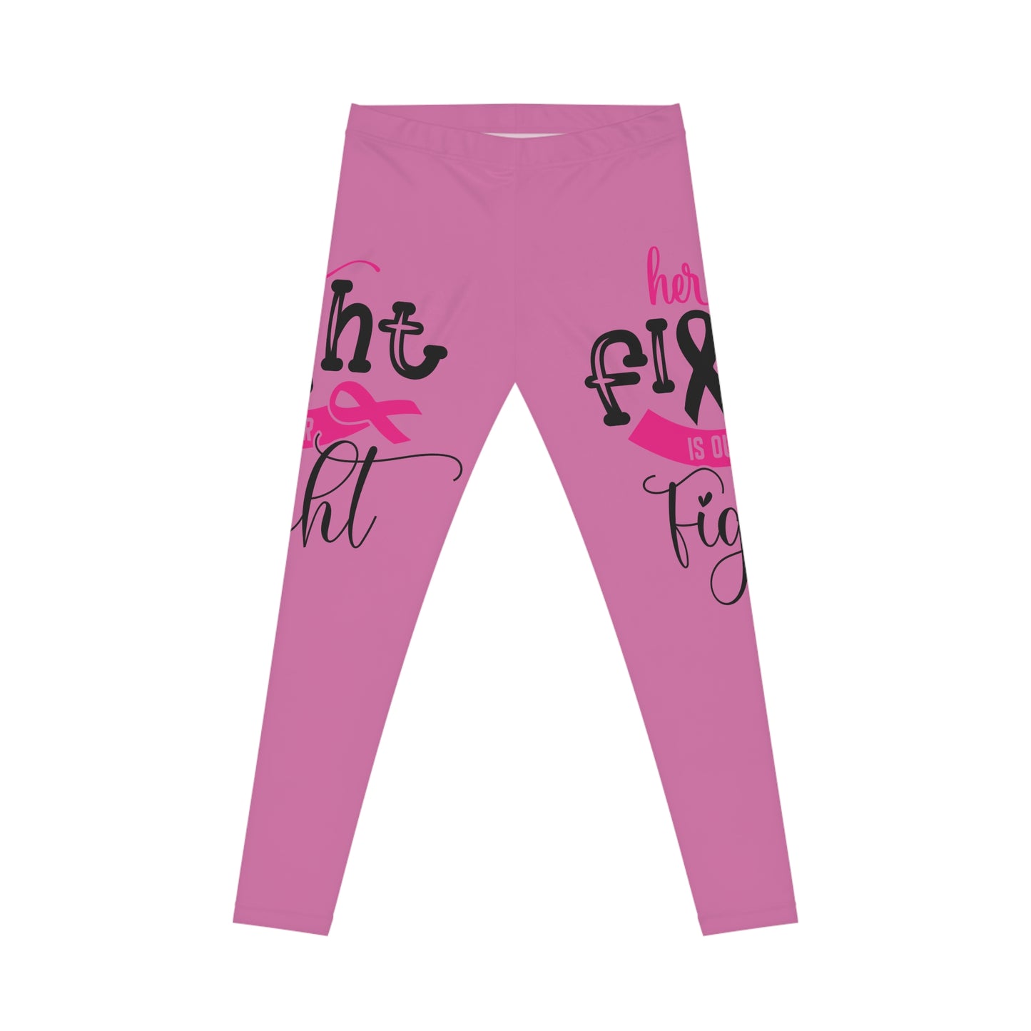 Pink Ribbon Cancer Awareness Leggings, Inspirational Workout Pants, Breast Cancer Support Gear, Fitness Apparel, Casual Activewear