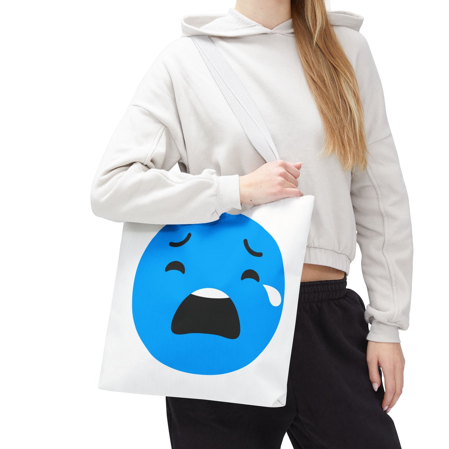 Emotional Expression Tote Bag - Cute Sad Face Design