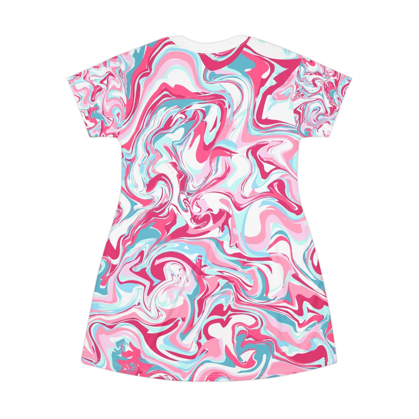 Marble Swirl T-Shirt Dress - Comfortable, Trendy Summer Fashion for Casual Outings