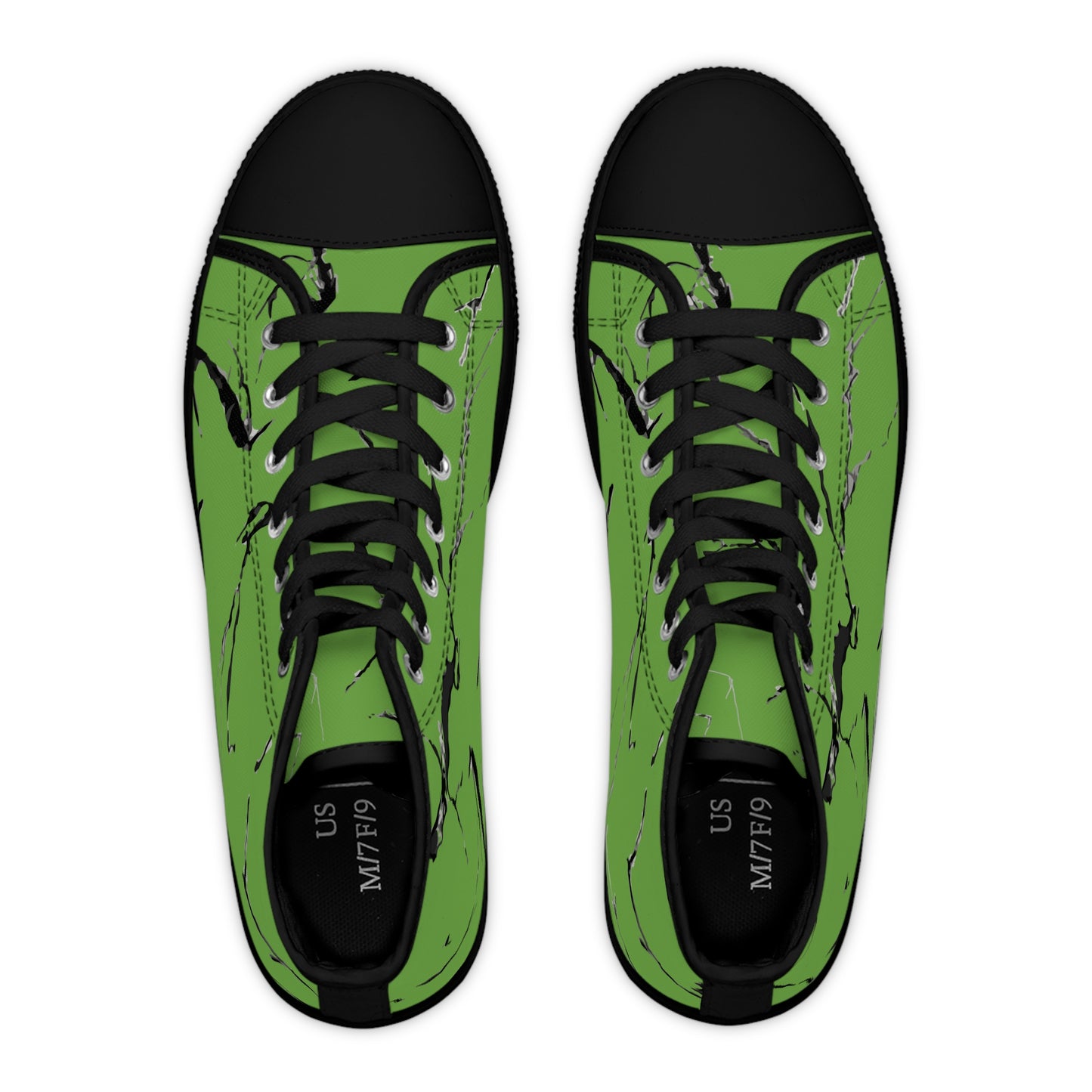 Stylish Green High Top Sneakers with Abstract Design