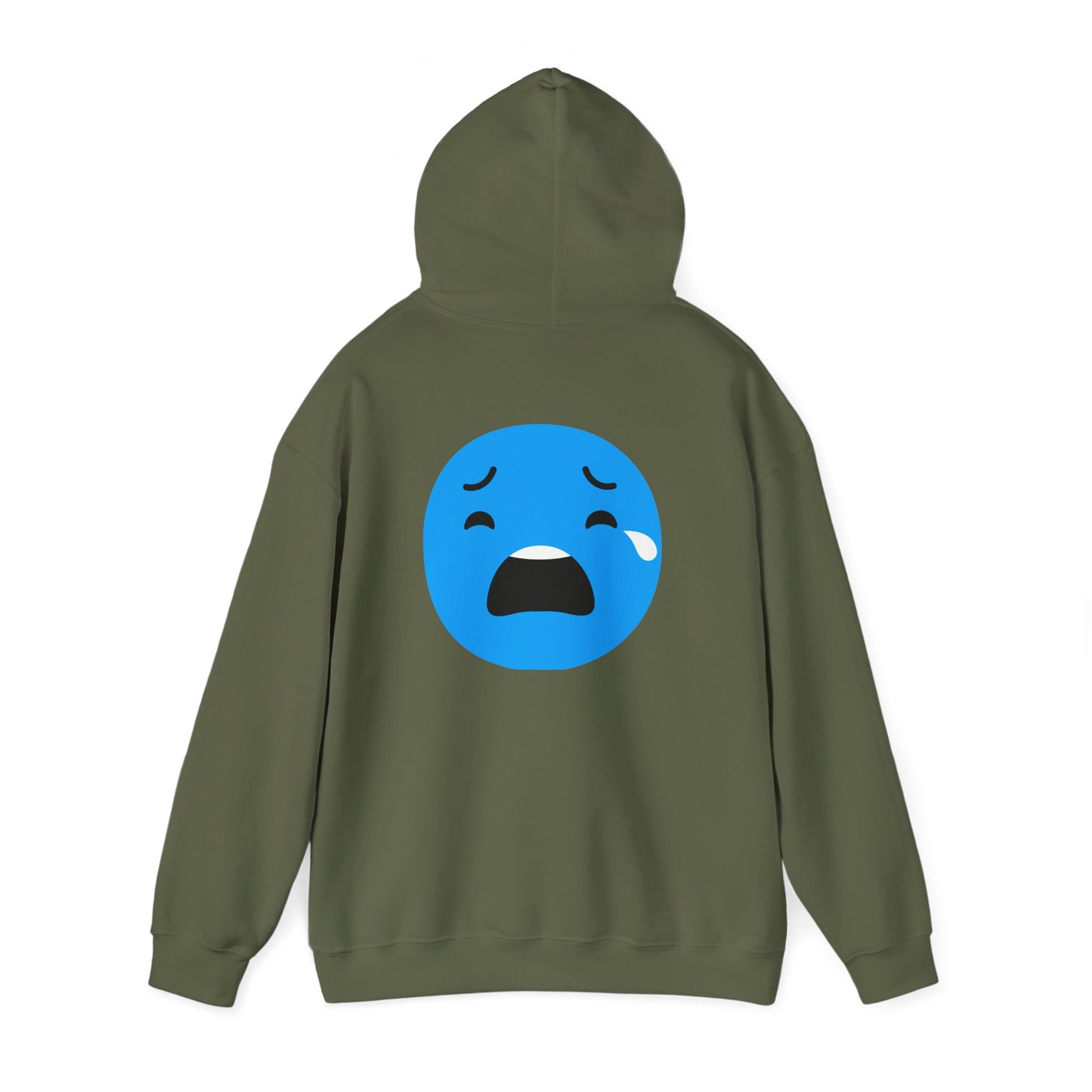Emotional Expression Hoodie - Unisex Heavy Blend with Sad Face Design