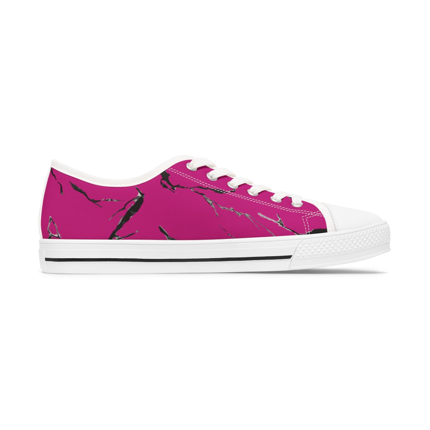 Trendy Pink Marble Low Top Sneakers for Women