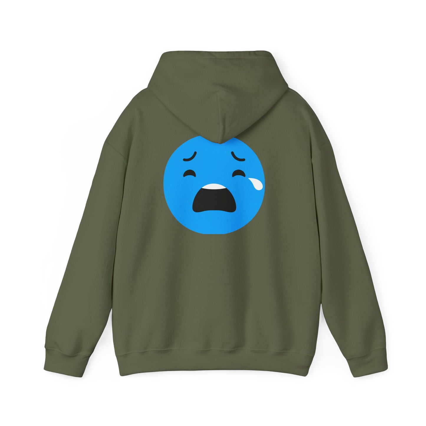Emotional Expression Hoodie - Unisex Heavy Blend with Sad Face Design