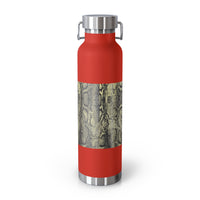 Stylish Snake Print Insulated Water Bottle - 22oz Copper Vacuum Flask