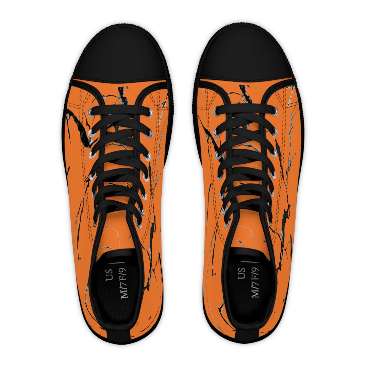 Stylish Orange Marble High Top Sneakers for Women