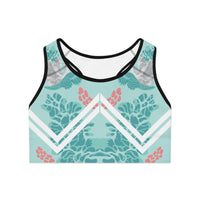 Tropical Vibes Sports Bra with Floral Design