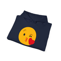 Kiss Emoji Hooded Sweatshirt | Unisex Heavy Blend™