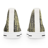 Stylish Women's High Top Sneakers – Python Print Fashion Footwear