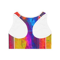 Vibrant Abstract Sports Bra for Active Lifestyle
