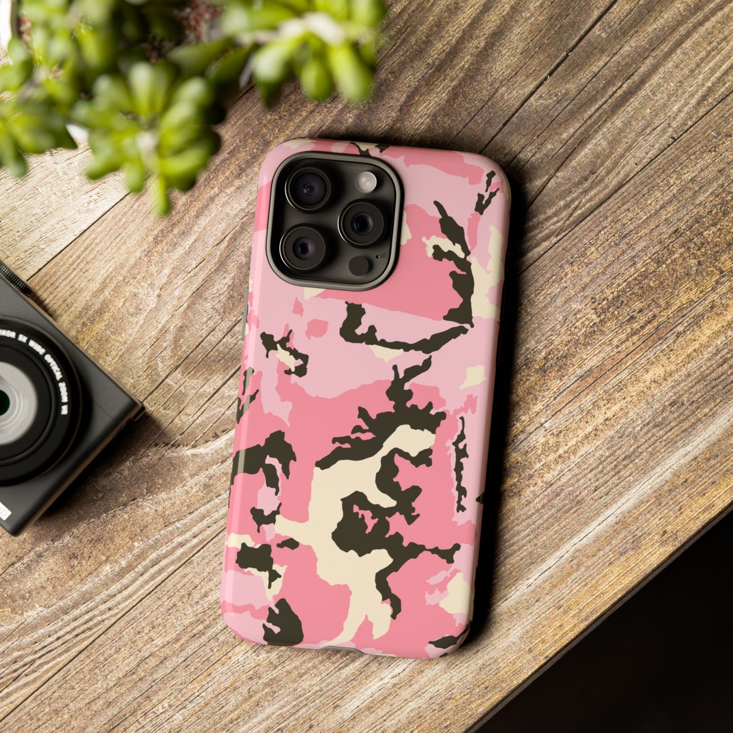 Stylish Tough Phone Case – Pink Camo Design for Bold Protection  Make a statement while keeping your phone safe with this eye-catching pink camouflage case that blends fashion with durability.