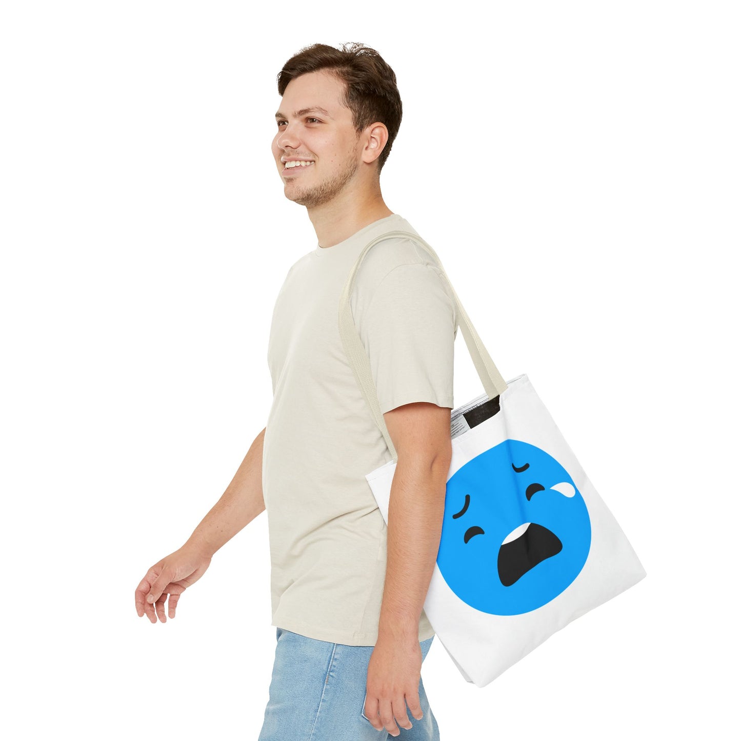 Emotional Expression Tote Bag - Cute Sad Face Design