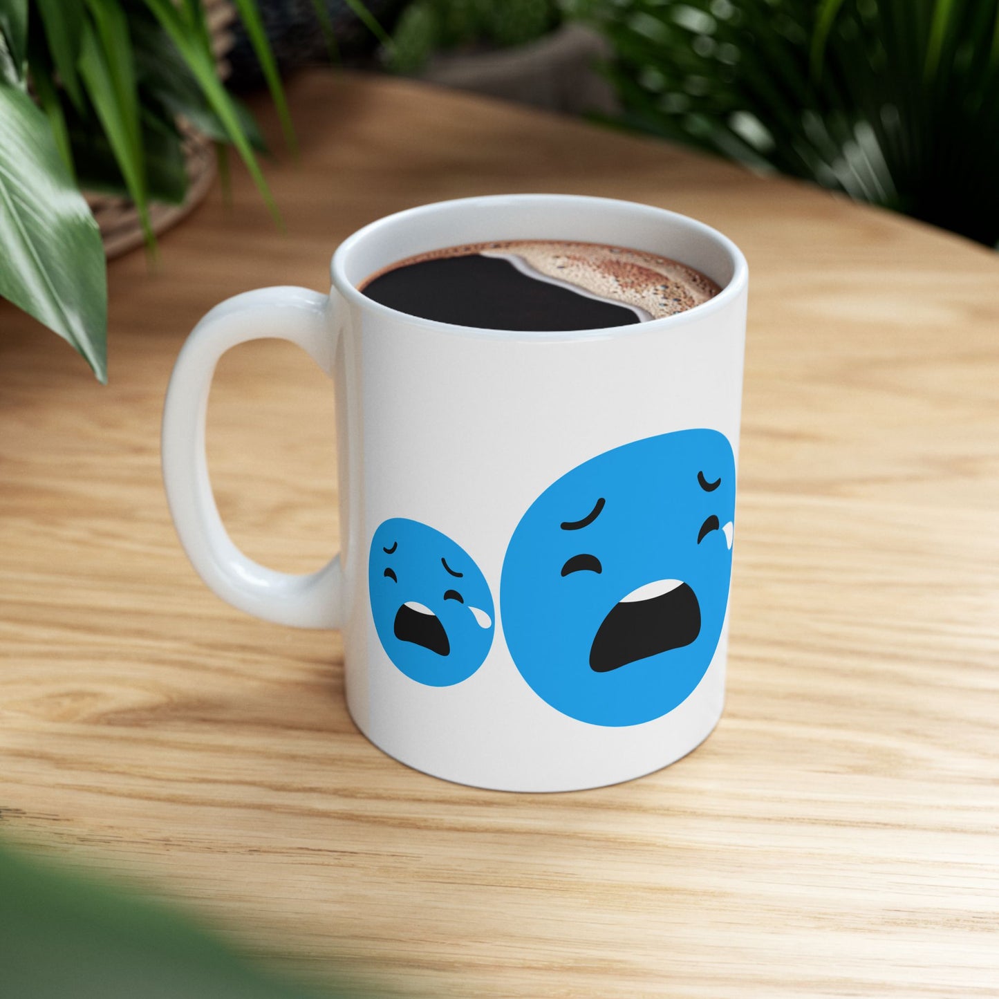 Sad Emoji Ceramic Mug - 11oz & 15oz Coffee Cup for Comfort & Support