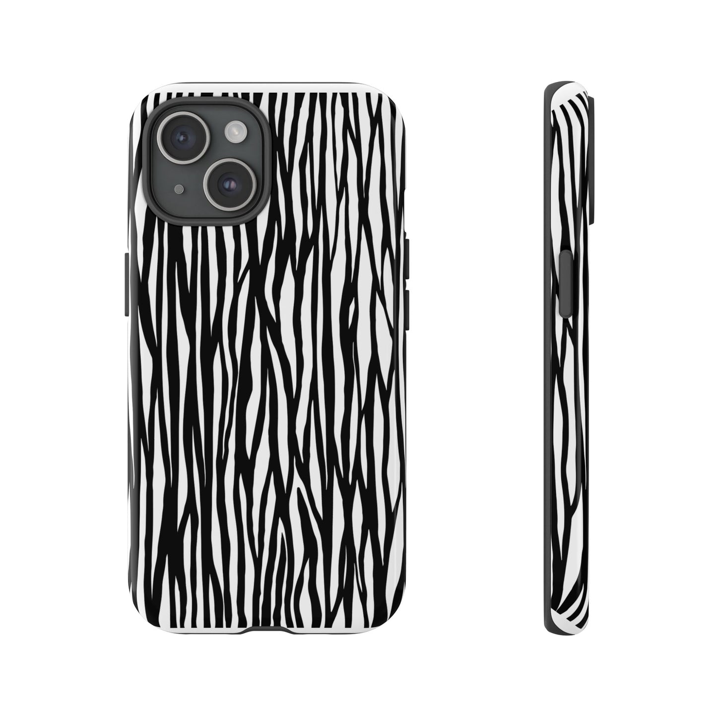 Tough Cases: Stylish Black and White Zebra Print Phone Case