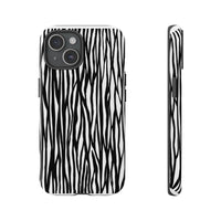 Tough Cases: Stylish Black and White Zebra Print Phone Case