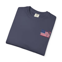 Patriotic Garment-Dyed T-Shirt - Vintage American Flag Design
