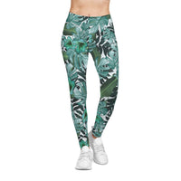 Tropical Print Women's Casual Leggings - Comfortable & Stylish for Everyday Wear