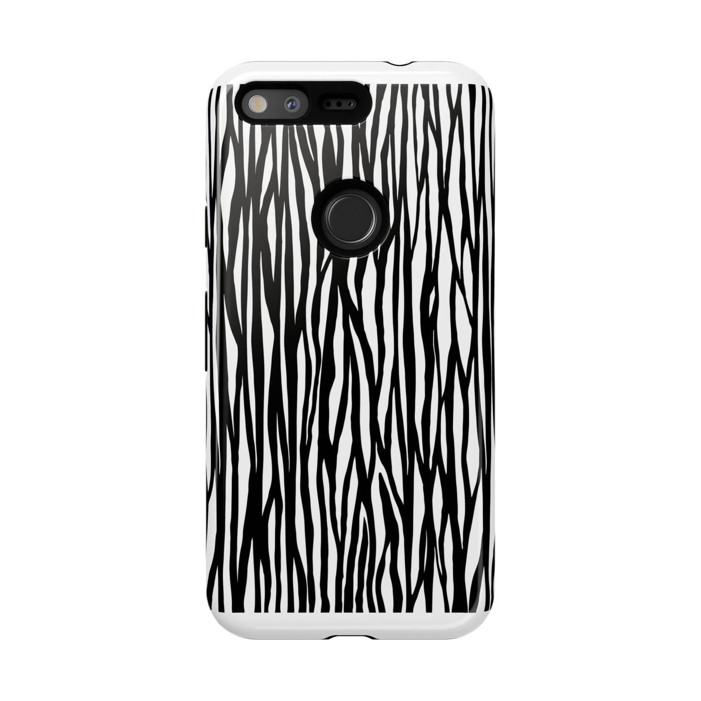 Tough Cases: Stylish Black and White Zebra Print Phone Case