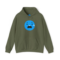 Emotional Expression Hoodie - Unisex Heavy Blend with Sad Face Design