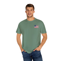 Patriotic Garment-Dyed T-Shirt - Vintage American Flag Design