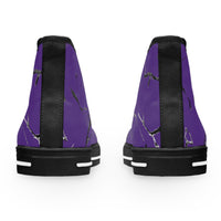 Stylish Purple High Top Sneakers with Abstract Design