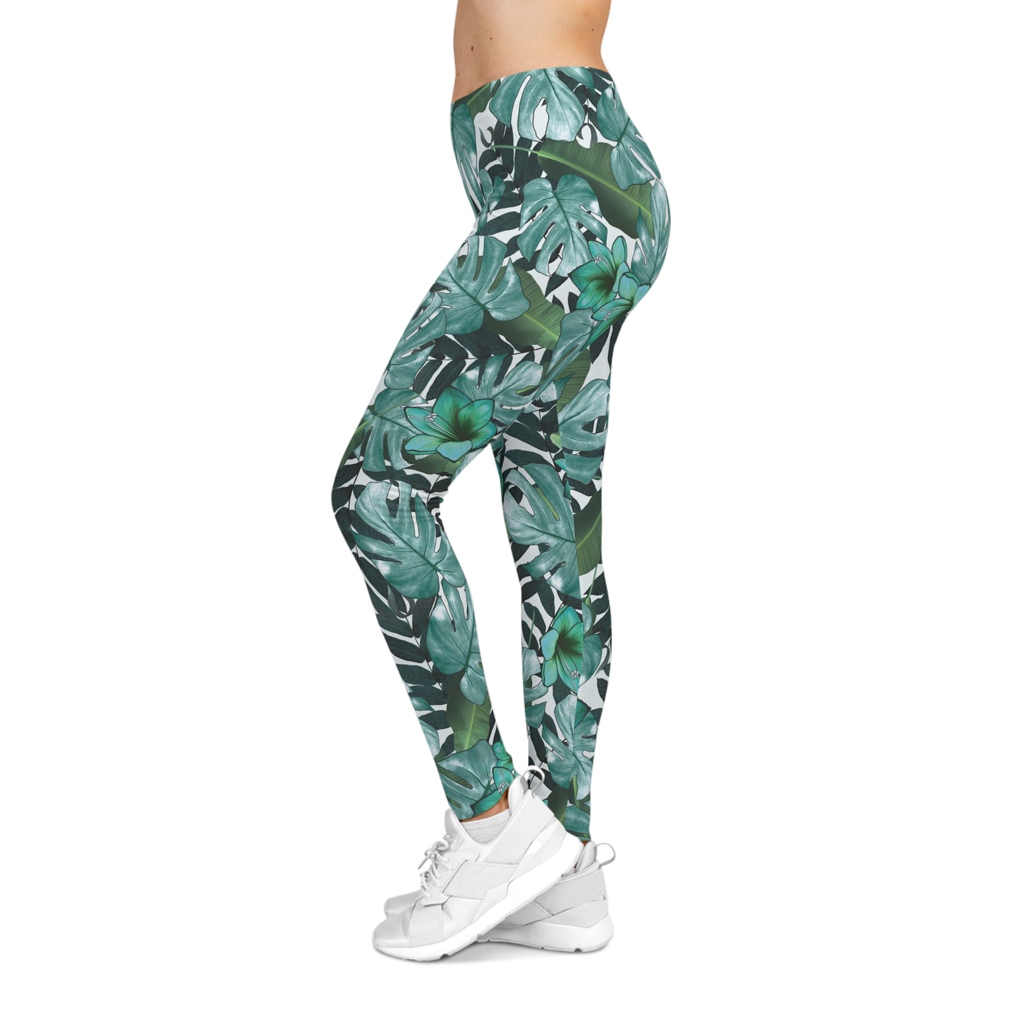 Tropical Print Women's Casual Leggings - Comfortable & Stylish for Everyday Wear
