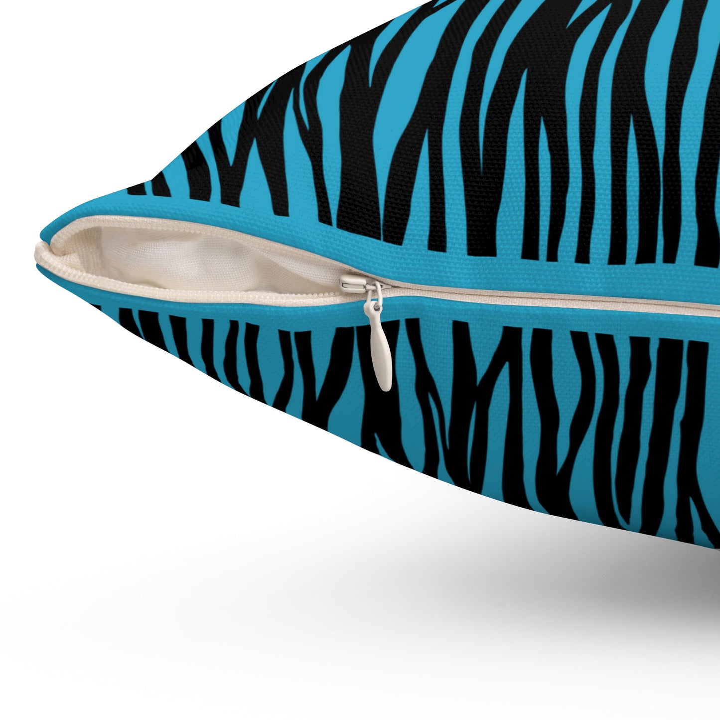 Blue Zebra Print Throw Pillow - Modern Home Decor