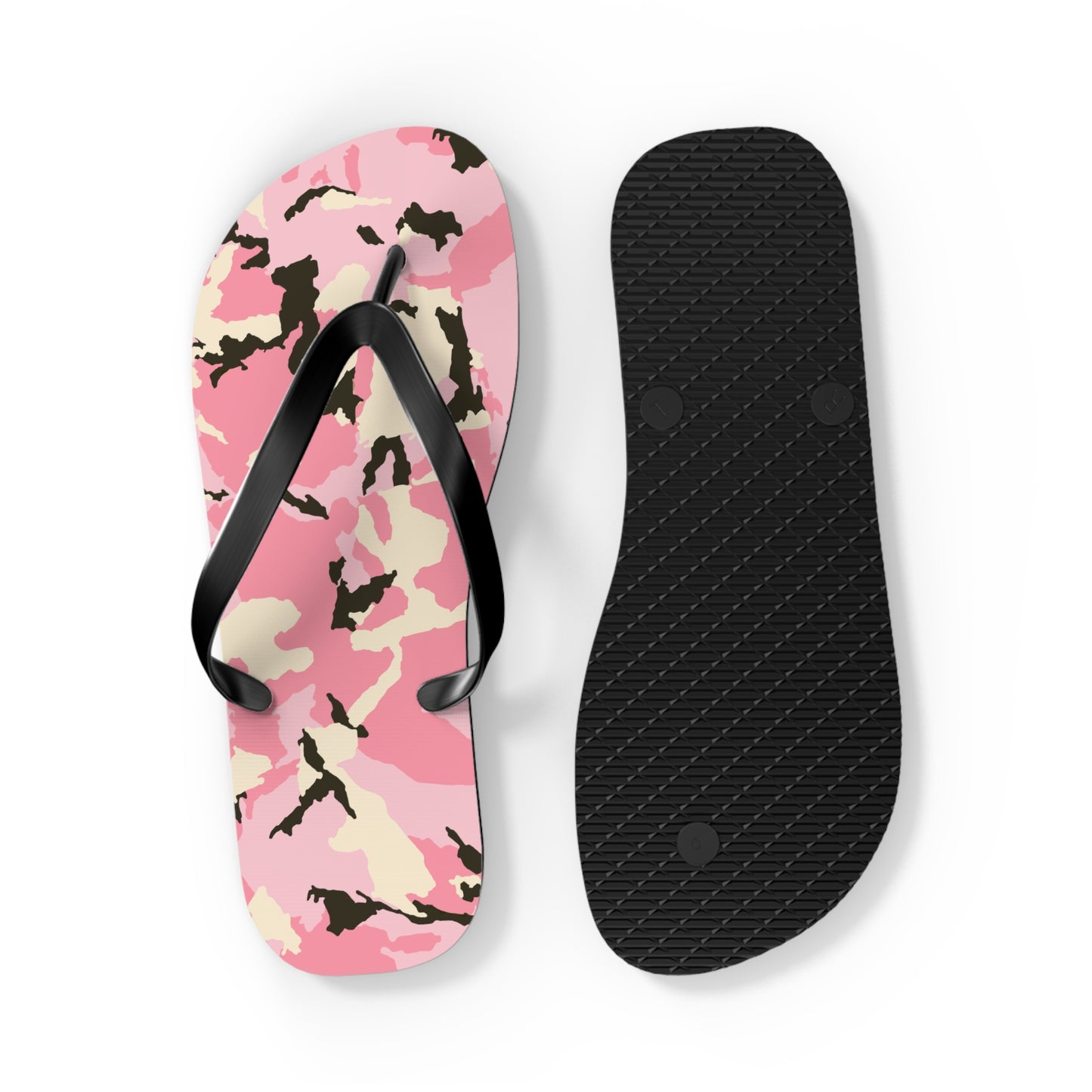 Stylish Pink Camo Flip Flops - Trendy Summer Footwear for Beach & Pool