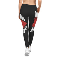 Stylish Women's Casual Leggings with Heart & Wing Design