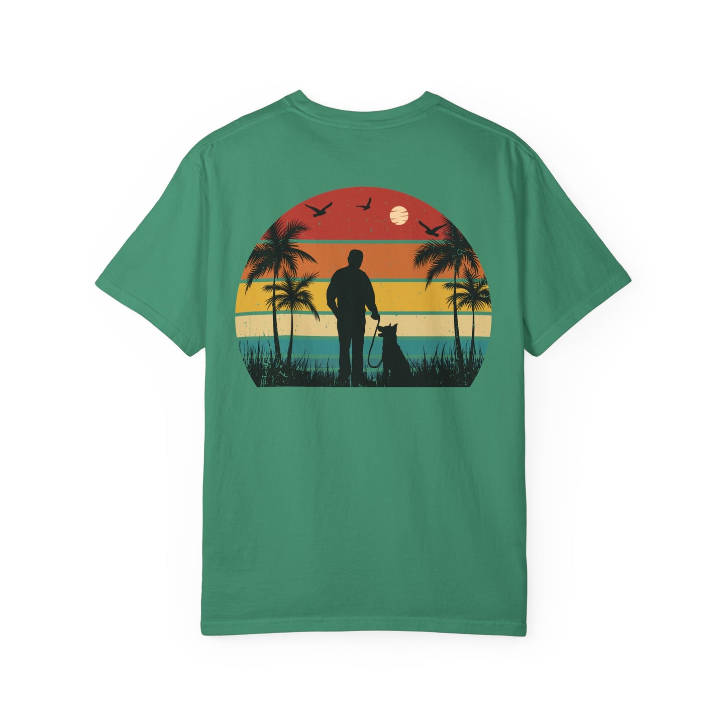 Sunset Silhouette Unisex T-Shirt, Perfect for Nature Lovers, Pet Owners, Casual Days, Summer Outings, Gift for Him or Her