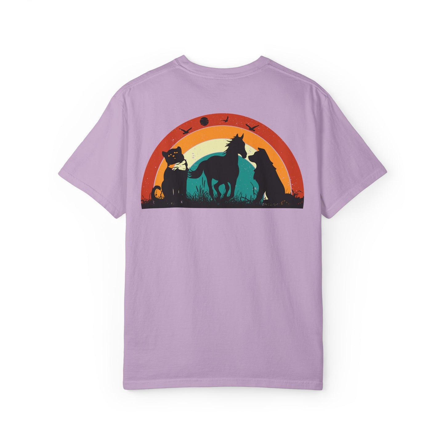 Rainbow Animal Scene Unisex T-Shirt - Nature Lover's Gift