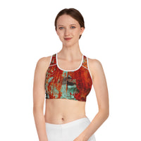 Vibrant Abstract Sports Bra for Fitness Enthusiasts