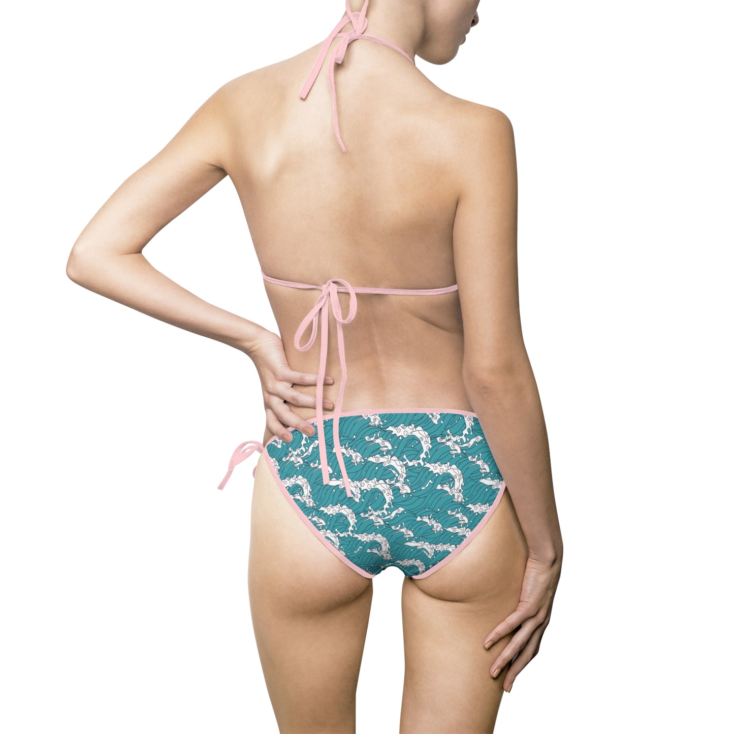Women's Tropical Wave Bikini Swimsuit - Stylish Beachwear for Summer Fun