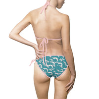 Women's Tropical Wave Bikini Swimsuit - Stylish Beachwear for Summer Fun