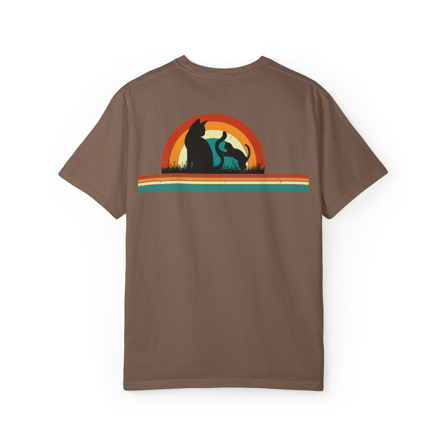 Unisex Cat & Dog Sunset Graphic T-Shirt - Casual Animal Lover Tee