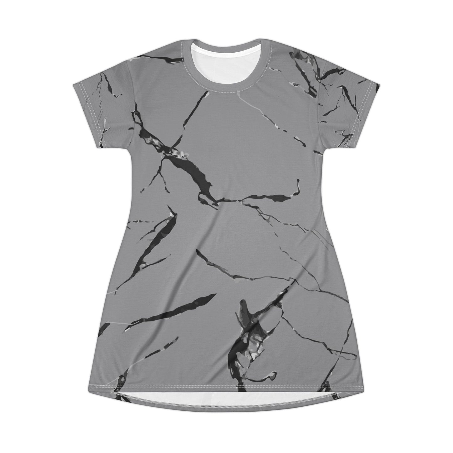 Elegant Marble Print T-Shirt Dress, Casual Summer Dress, Comfortable Everyday Wear, Fashionable Loungewear, Gift for Her