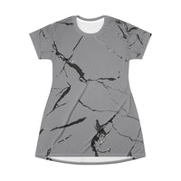 Elegant Marble Print T-Shirt Dress, Casual Summer Dress, Comfortable Everyday Wear, Fashionable Loungewear, Gift for Her