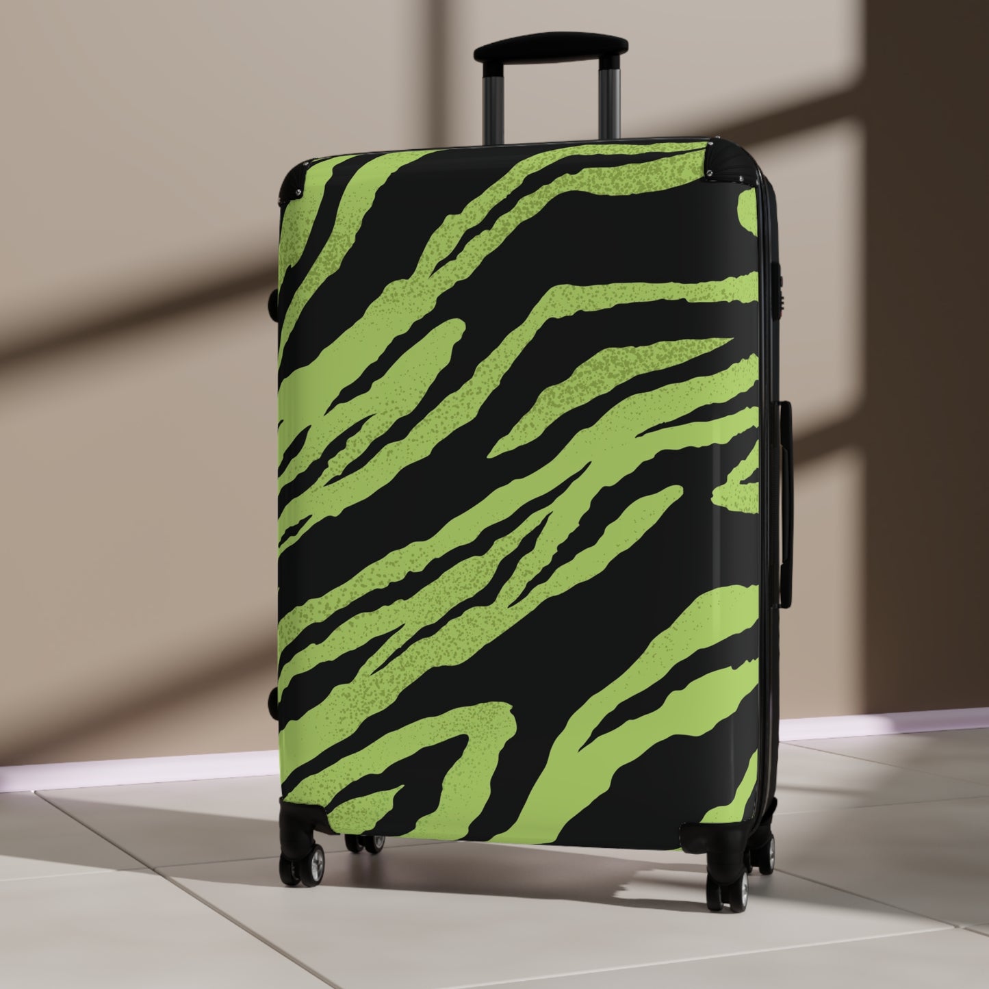 Vibrant Zebra Print Suitcase - Trendy Travel Luggage for Adventurers