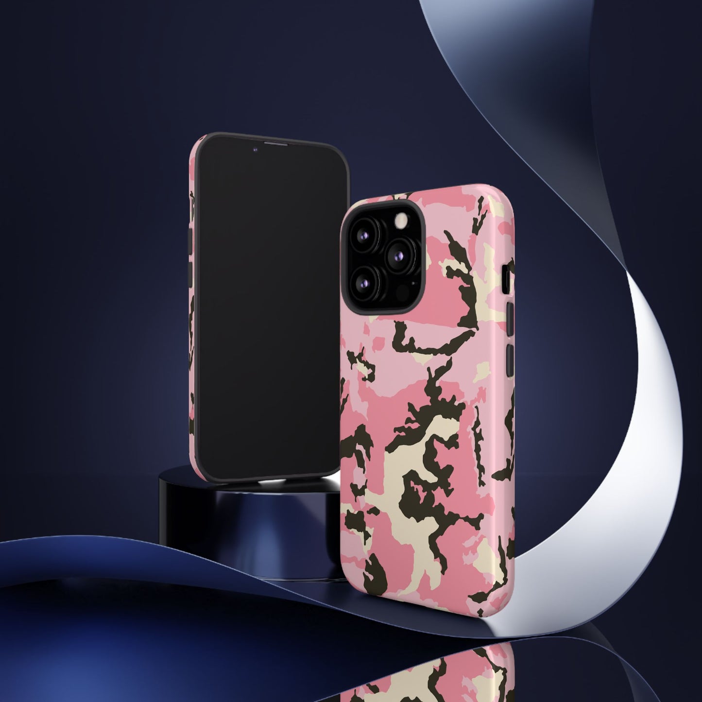 Stylish Tough Phone Case – Pink Camo Design for Bold Protection  Make a statement while keeping your phone safe with this eye-catching pink camouflage case that blends fashion with durability.