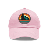 Cats and Sunset Dad Hat - Vintage Leather Patch Cap