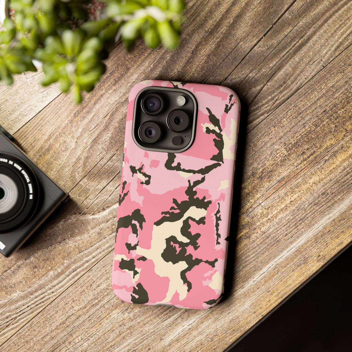Stylish Tough Phone Case – Pink Camo Design for Bold Protection  Make a statement while keeping your phone safe with this eye-catching pink camouflage case that blends fashion with durability.